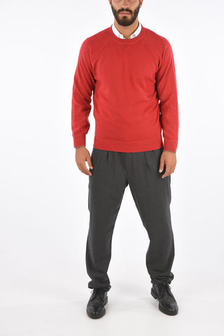 Virgin Wool and Cashmere Crew-Neck Sweater