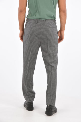 Pinstripe LEISURE FIT Wool Pants