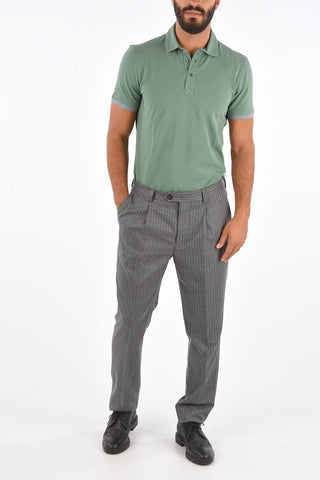 Pinstripe LEISURE FIT Wool Pants
