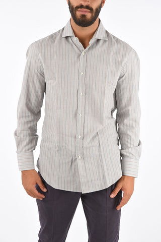 Camicia Collo Italiano Slim Fit a Righe
