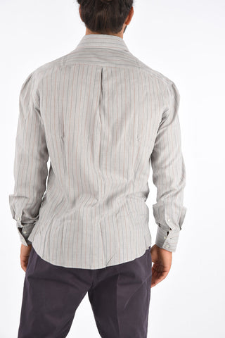 Camicia Collo Italiano Slim Fit a Righe