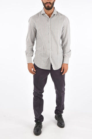 Camicia Collo Italiano Slim Fit a Righe