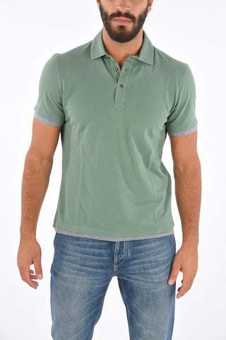 Cotton Contrast Trim Polo Collar T-Shirt