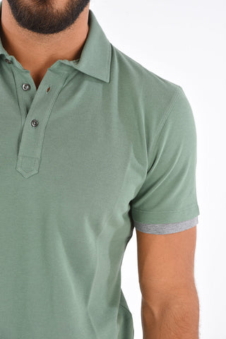 Cotton Contrast Trim Polo Collar T-Shirt