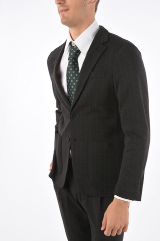 Virgin Wool Pencil Striped Unlined Suit