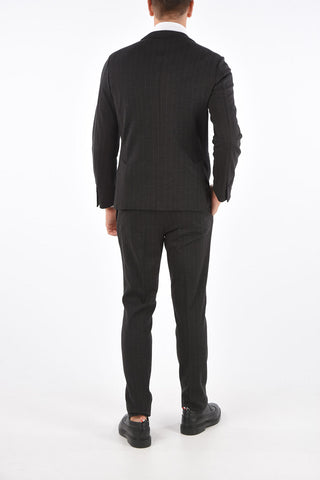 Virgin Wool Pencil Striped Unlined Suit
