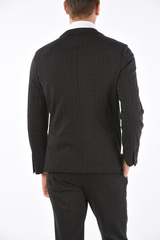 Virgin Wool Pencil Striped Unlined Suit