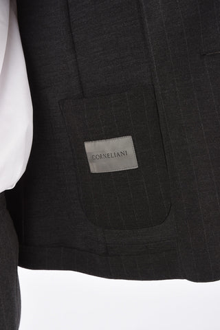 Virgin Wool Pencil Striped Unlined Suit