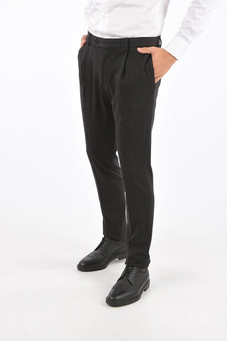 Virgin Wool Pencil Striped Unlined Suit