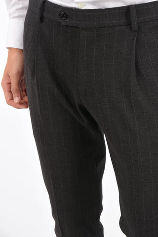 Virgin Wool Pencil Striped Unlined Suit