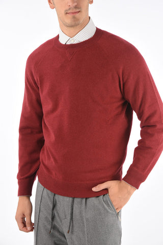Virgin Wool and Cashmere Crew-Neck Sweater