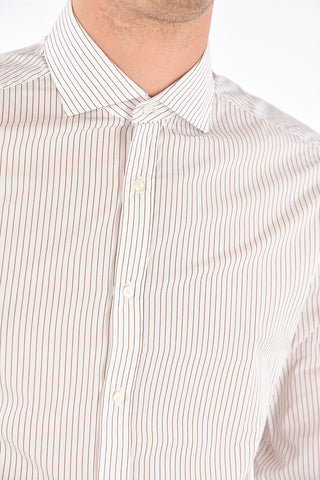 Striped Slim Fit Spread Collar Shirt
