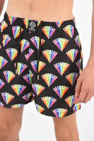 printed swim shorts