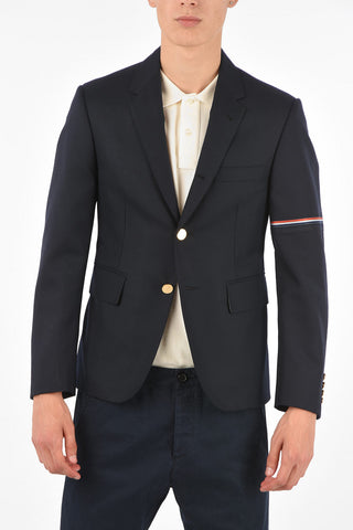 Blazer in Misto Lana con Bottoni Gioiello