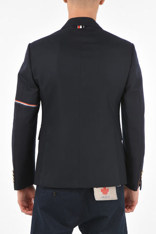 Blazer in Misto Lana con Bottoni Gioiello