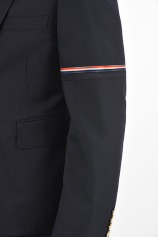 Blazer in Misto Lana con Bottoni Gioiello