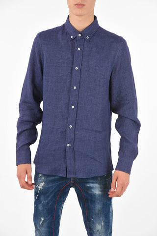 Linen Leisure Fit Button-Down Shirt