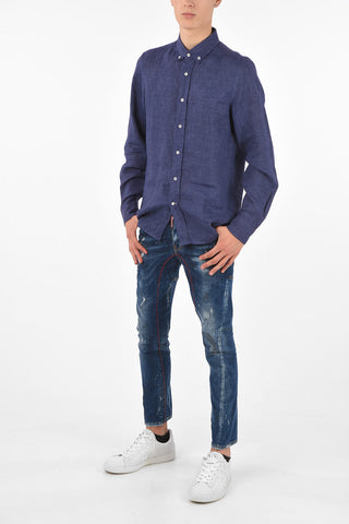Linen Leisure Fit Button-Down Shirt