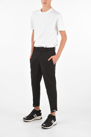 Adjustable Zipped Hem Slim Fit Pants