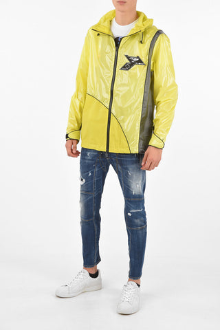 Drawstring Hood Raincoat Jacket