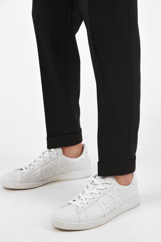 Pinstriped Drawstring Slim Fit Pants