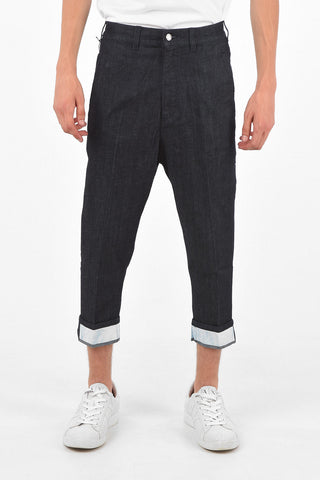 Cuffed Hem Dropped Crotch Jeans 15 Cm