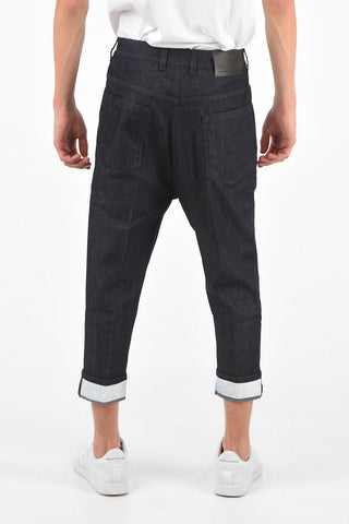 Cuffed Hem Dropped Crotch Jeans 15 Cm