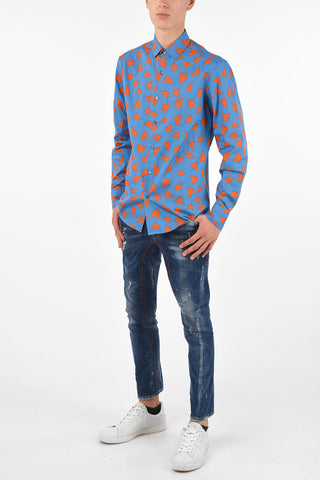 Heart Printed Classic Collar Shirt