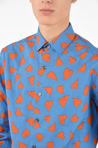 Heart Printed Classic Collar Shirt
