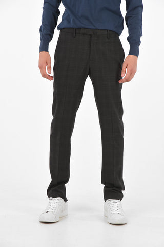 Windowpane Check No Hem Pants