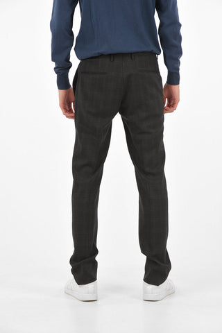 Windowpane Check No Hem Pants