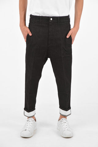Cuffed Hem Dropped Crotch Jeans 15 Cm