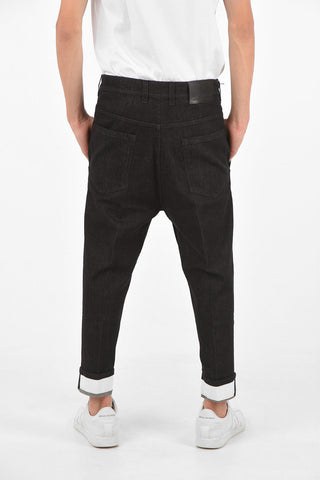 Cuffed Hem Dropped Crotch Jeans 15 Cm