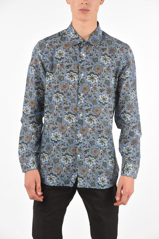CC COLLECTION Camicia Floreale in Cotone e Seta