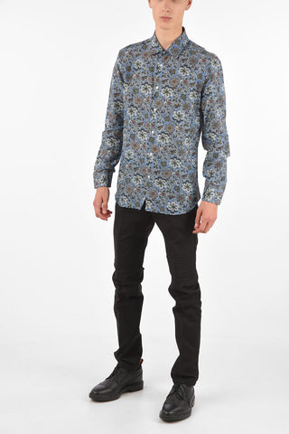 CC COLLECTION Camicia Floreale in Cotone e Seta