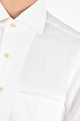 ID Linen and Cotton Jetted Pocket Shirt
