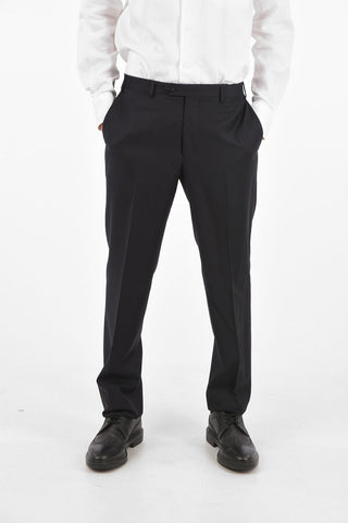 Extrafine Wool LEADER plain hem trousers