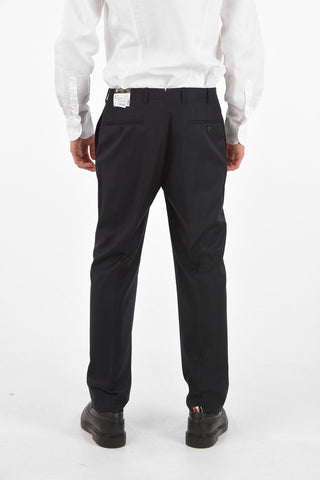 Extrafine Wool LEADER plain hem trousers