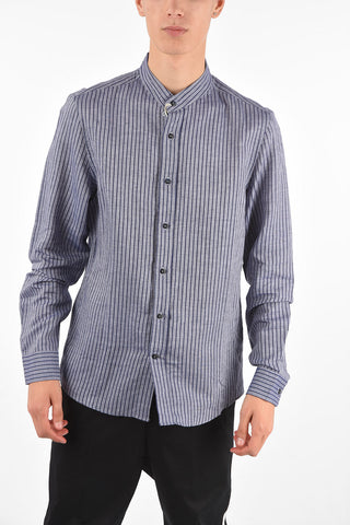 Camicia Collo Coreano LEISURE FIT in Lino e Cotone