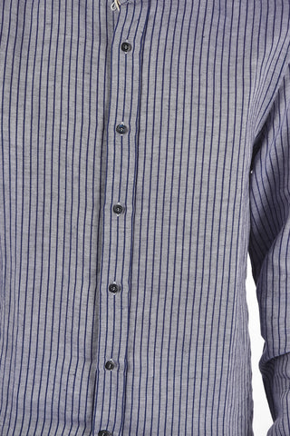 Camicia Collo Coreano LEISURE FIT in Lino e Cotone