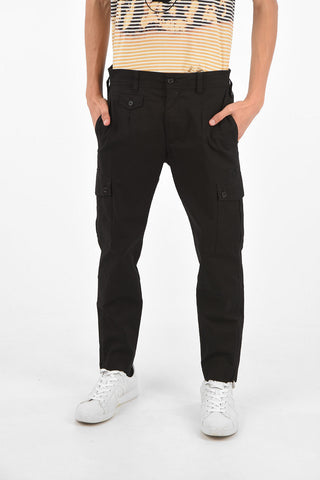 Stretch Cotton Cargo Pants with Belt Loops