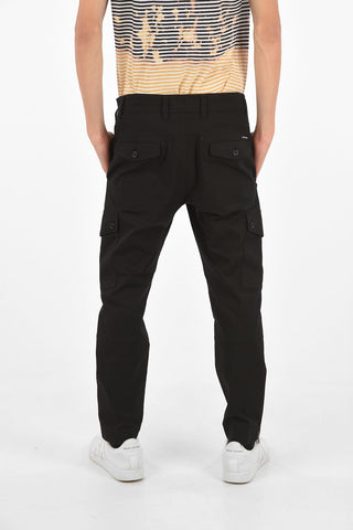 Stretch Cotton Cargo Pants with Belt Loops