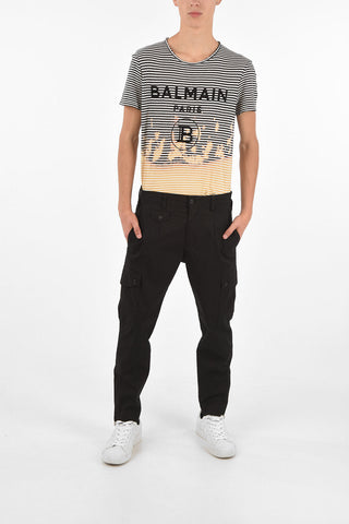 Stretch Cotton Cargo Pants with Belt Loops