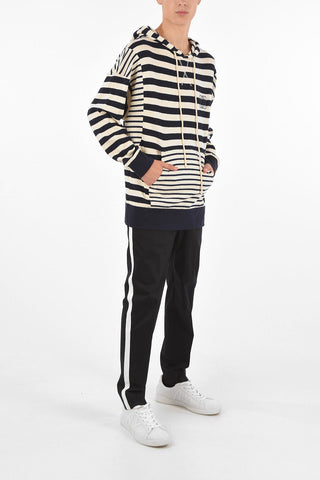 Cotton Striped Sweater with Hood