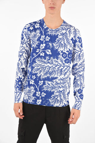 Floral Printed Cotton Sweater