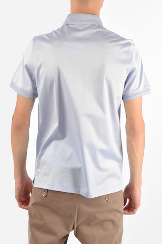 Ebroidered Trim Polo Neck T-Shirt