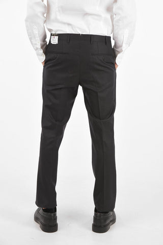 Extrafine Wool LEADER plain hem trousers