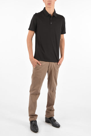 Silk and Cotton Polo Collar Sweater