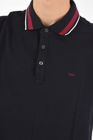 Contrasting Trimming 3 Button Polo Shirt