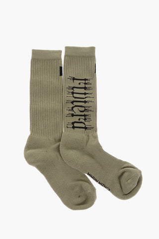 Ribbed Embroidered Socks
